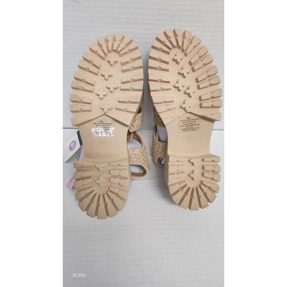 Wild Fable Elide Raffia Fishermen Platform Wedge Shoes Tan Womens 6.5 NWT - Picture 8 of 12